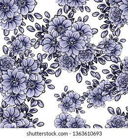 Abstract elegance seamless pattern with floral background