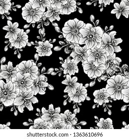Abstract elegance seamless pattern with floral background