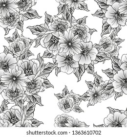 Abstract elegance seamless pattern with floral background
