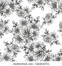 Abstract elegance seamless pattern with floral background