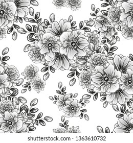 Abstract elegance seamless pattern with floral background