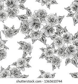 Abstract elegance seamless pattern with floral background