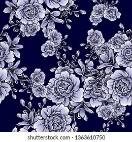 Abstract elegance seamless pattern with floral background