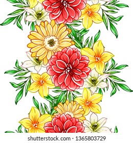 Abstract elegance seamless pattern with floral background