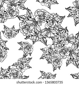 Abstract elegance seamless pattern with floral background