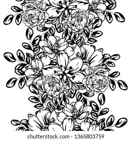 Abstract elegance seamless pattern with floral background