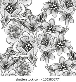 Abstract elegance seamless pattern with floral background