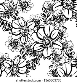 Abstract elegance seamless pattern with floral background