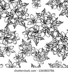 Abstract elegance seamless pattern with floral background