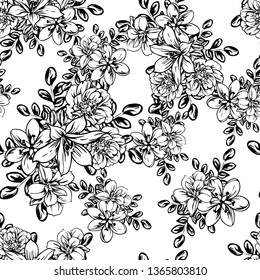 Abstract elegance seamless pattern with floral background