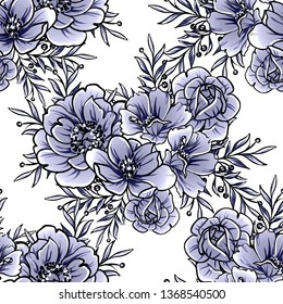 Abstract elegance seamless pattern with floral background