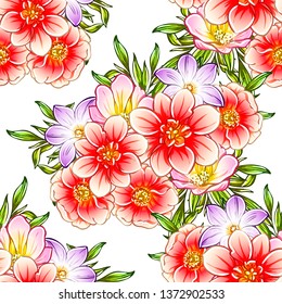 Abstract elegance seamless pattern with floral background