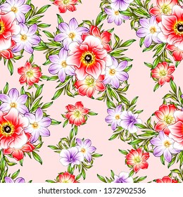 Abstract elegance seamless pattern with floral background