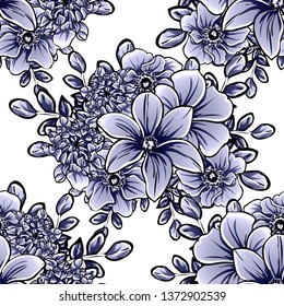 Abstract elegance seamless pattern with floral background