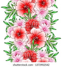 Abstract elegance seamless pattern with floral background