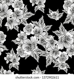 Abstract elegance seamless pattern with floral background