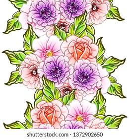 Abstract elegance seamless pattern with floral background