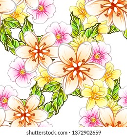 Abstract elegance seamless pattern with floral background