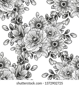 Abstract elegance seamless pattern with floral background