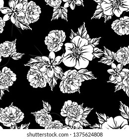 Abstract elegance seamless pattern with floral background