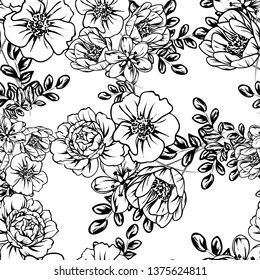 Abstract elegance seamless pattern with floral background