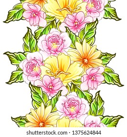 Abstract elegance seamless pattern with floral background