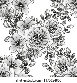 Abstract elegance seamless pattern with floral background