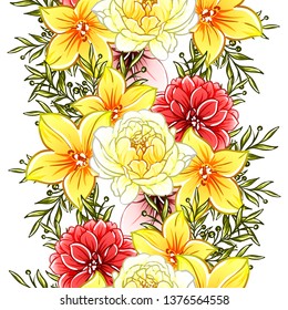 Abstract elegance seamless pattern with floral background