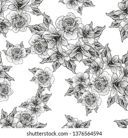 Abstract elegance seamless pattern with floral background