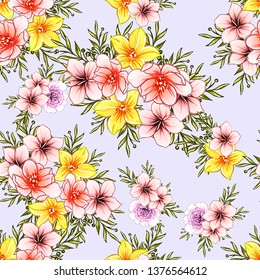 Abstract elegance seamless pattern with floral background