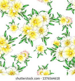 Abstract elegance seamless pattern with floral background