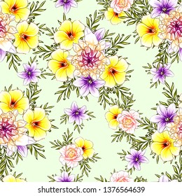 Abstract elegance seamless pattern with floral background