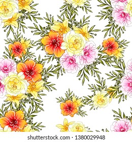 Abstract elegance seamless pattern with floral background