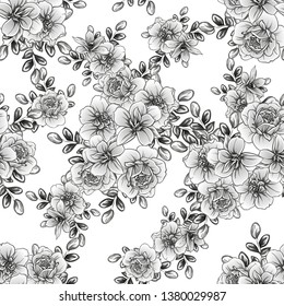 Abstract elegance seamless pattern with floral background