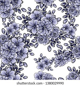 Abstract elegance seamless pattern with floral background