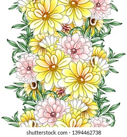 Abstract elegance seamless pattern with floral background