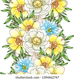 Abstract elegance seamless pattern with floral background