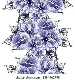 Abstract elegance seamless pattern with floral background