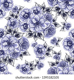 Abstract elegance seamless pattern with floral background