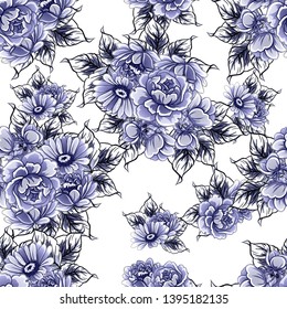 Abstract elegance seamless pattern with floral background