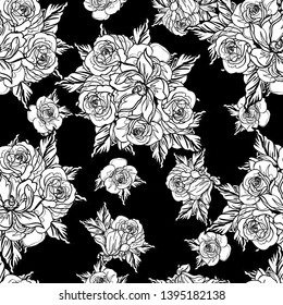 Abstract elegance seamless pattern with floral background