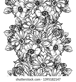 Abstract elegance seamless pattern with floral background