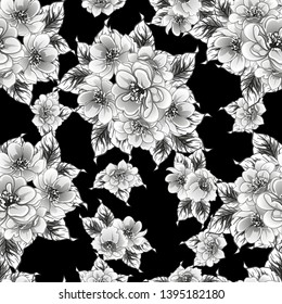 Abstract elegance seamless pattern with floral background