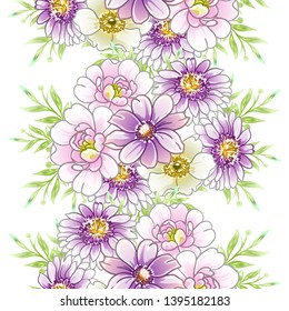 Abstract elegance seamless pattern with floral background