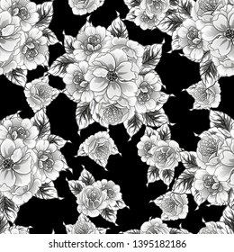Abstract elegance seamless pattern with floral background