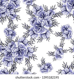 Abstract elegance seamless pattern with floral background