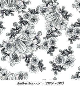 Abstract elegance seamless pattern with floral background