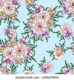Abstract elegance seamless pattern with floral background