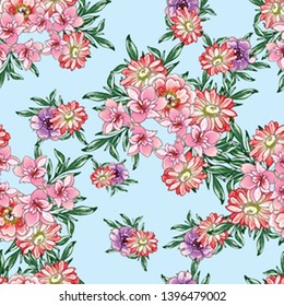 Abstract elegance seamless pattern with floral background