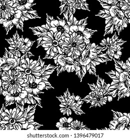 Abstract elegance seamless pattern with floral background